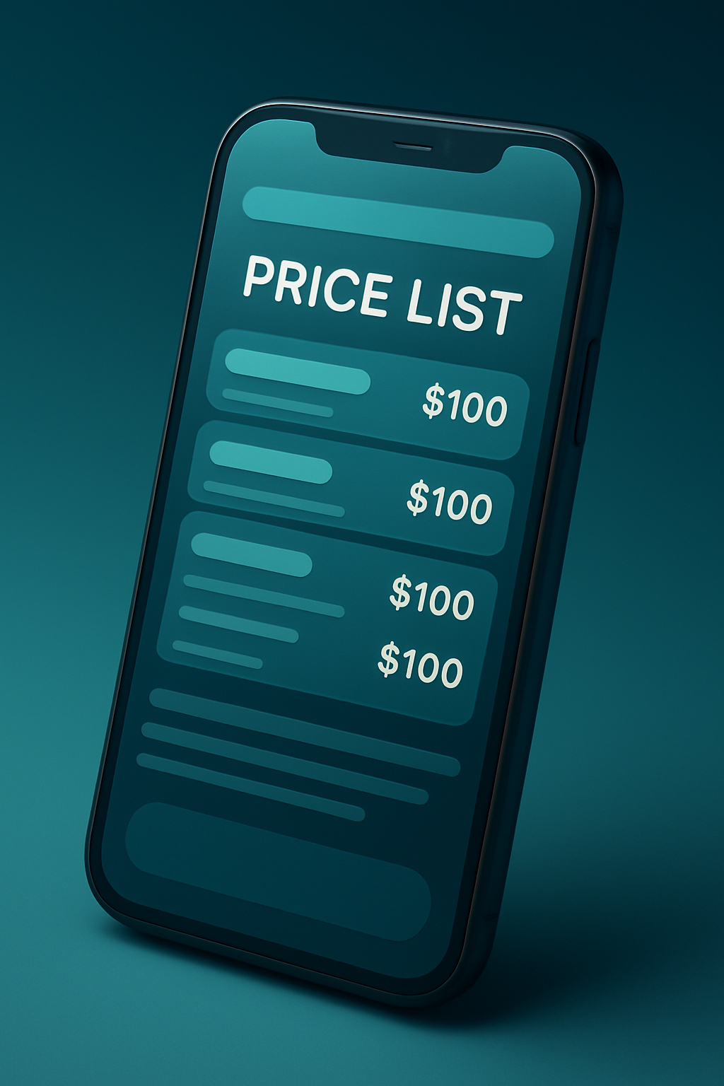 How much does it cost to develop a price list?