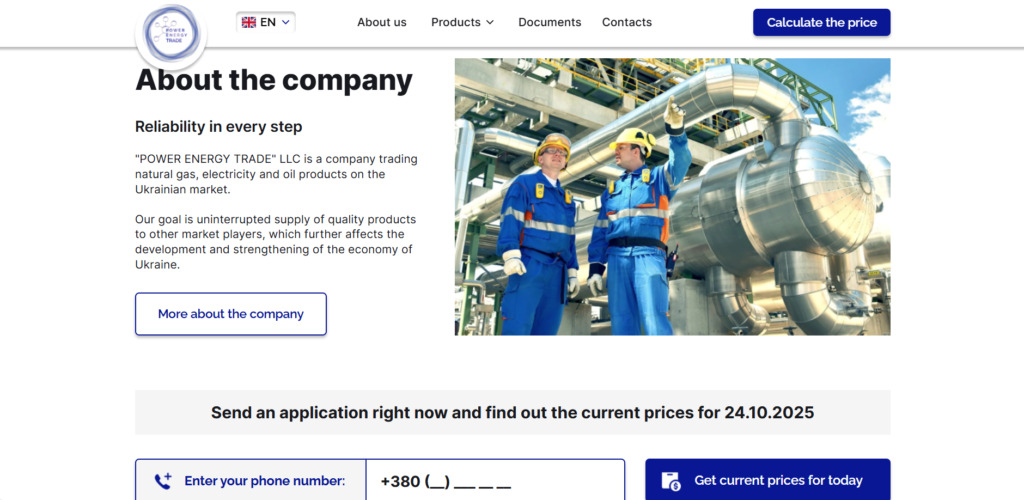 Website development for PowerEnergyTrade