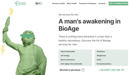 Website development BioAge.com.ua