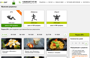 Сайт под ключ для сервиса доставки питания 2DoEat